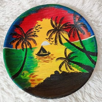 painting areca plate